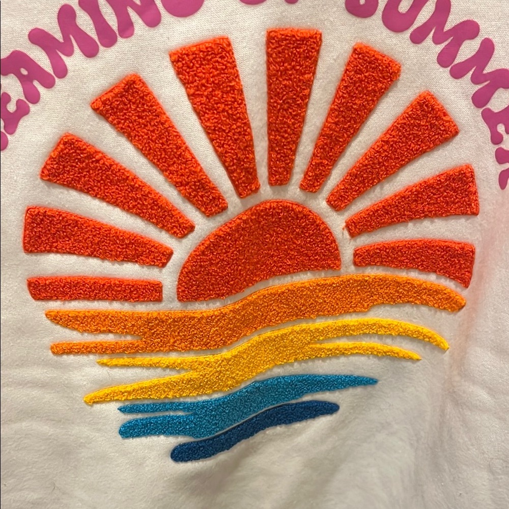 Sunrise Embroidered White Sweatshirt - Picture 8 of 11